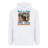 White just a boy who loves baby spinosaurus Heavyweight Hoodie - Artiststas