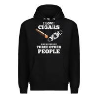 Black Funny Cigar Accessories Gift Set Cigar Lover Smokers Party Premium Hoodie - minhPixels