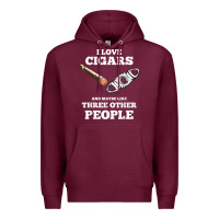 Burgundy Funny Cigar Accessories Gift Set Cigar Lover Smokers Party Premium Hoodie - minhPixels