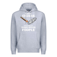 Heather Grey Funny Cigar Accessories Gift Set Cigar Lover Smokers Party Premium Hoodie - minhPixels