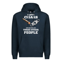 Navy Funny Cigar Accessories Gift Set Cigar Lover Smokers Party Premium Hoodie - minhPixels