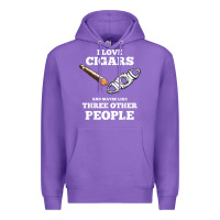 Purple Funny Cigar Accessories Gift Set Cigar Lover Smokers Party Premium Hoodie - minhPixels
