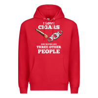 Red Funny Cigar Accessories Gift Set Cigar Lover Smokers Party Premium Hoodie - minhPixels