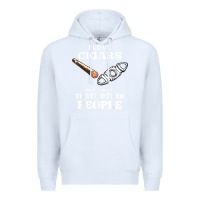 White Funny Cigar Accessories Gift Set Cigar Lover Smokers Party Premium Hoodie - minhPixels