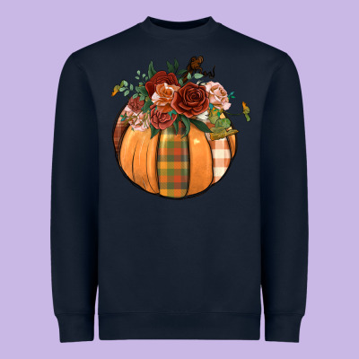 Floral Pumpkin Heavyweight Sweatshirt Designed By Bundleandbundleshop