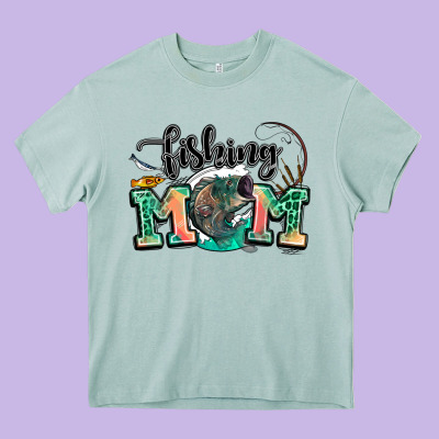 Fishing Mom Heavy Core Tee Designed By Lillyallendesigns