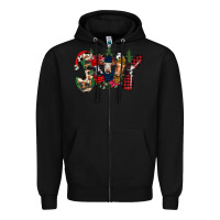 Black joy Christmas cows Zipper Hoodie - CowhideDigitalArt