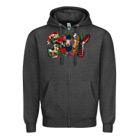 Charcoal Heather joy Christmas cows Zipper Hoodie - CowhideDigitalArt