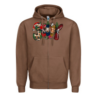 Chestnut joy Christmas cows Zipper Hoodie - CowhideDigitalArt