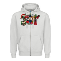 Dove Grey joy Christmas cows Zipper Hoodie - CowhideDigitalArt