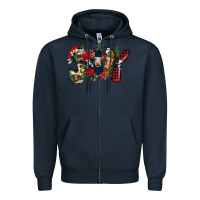 Navy joy Christmas cows Zipper Hoodie - CowhideDigitalArt