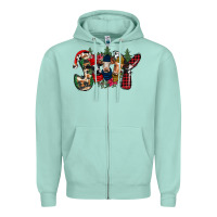 Seafoam joy Christmas cows Zipper Hoodie - CowhideDigitalArt