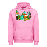 Fuchsia Pink dinosaur coffee cups Urban Hoodie - AdoDesignShop