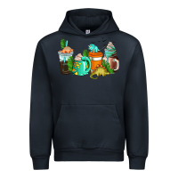 Navy dinosaur coffee cups Urban Hoodie - AdoDesignShop