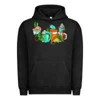 Pigment Black dinosaur coffee cups Urban Hoodie - AdoDesignShop