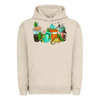 Pigment French Oak dinosaur coffee cups Urban Hoodie - AdoDesignShop