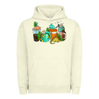 Pigment Pistachio dinosaur coffee cups Urban Hoodie - AdoDesignShop