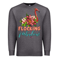 Charcoal Heather flamingo flocking fabulous Premium Sweatshirt - Artiststas