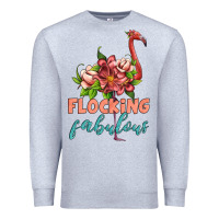 Heather Grey flamingo flocking fabulous Premium Sweatshirt - Artiststas