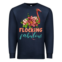 Navy flamingo flocking fabulous Premium Sweatshirt - Artiststas
