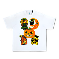 White Vintage Halloween Urban Heavy Tee - minhPixels