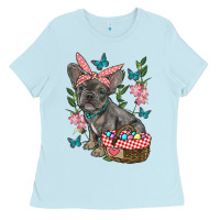 Baby Blue easter french bulldog Ladies Tee - RanaPortraitStore