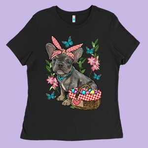 Easter French Bulldog Ladies Tee Designed By Ranaportraitstore