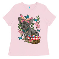 Bubblegum Pink easter french bulldog Ladies Tee - RanaPortraitStore