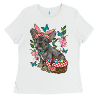 White easter french bulldog Ladies Tee - RanaPortraitStore