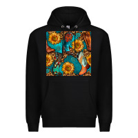 Black western cowboy boot seamless pattern Premium Hoodie - BundleAndBundleShop