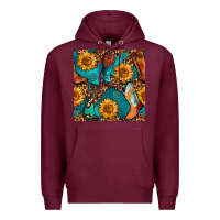 Burgundy western cowboy boot seamless pattern Premium Hoodie - BundleAndBundleShop