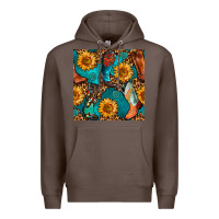 Coffee western cowboy boot seamless pattern Premium Hoodie - BundleAndBundleShop