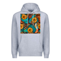 Heather Grey western cowboy boot seamless pattern Premium Hoodie - BundleAndBundleShop