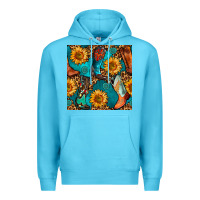 Ocean Blue western cowboy boot seamless pattern Premium Hoodie - BundleAndBundleShop