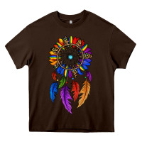 Chocolate Brown pride sunflower dreamcatcher Heavy Core Tee - JahusDesignShop