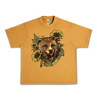 Peanut Butter Bear head sunflower Urban Heavy Tee - HowdyJamesFarm