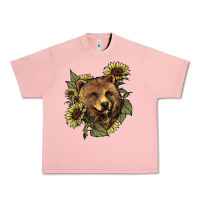 Salmon Bear head sunflower Urban Heavy Tee - HowdyJamesFarm