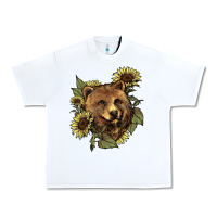 White Bear head sunflower Urban Heavy Tee - HowdyJamesFarm