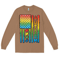Toasted Coconut Autism American Flag Long Sleeve Tee - CowGirlArtShop