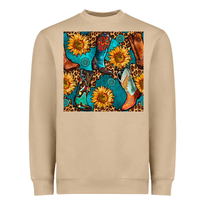 Western Cowboy Boot Seamless Pattern Heavyweight Sweatshirt by BundleAndBundleShop | Teevron