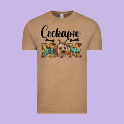 Western Cockapoo Mom Vintage Tee Designed By Ranaportraitstore