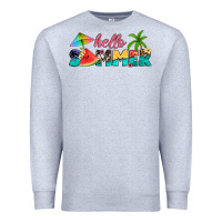 Heather Grey hello summer Premium Sweatshirt - Artiststas