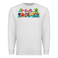Oatmeal Heather hello summer Premium Sweatshirt - Artiststas