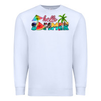 White hello summer Premium Sweatshirt - Artiststas