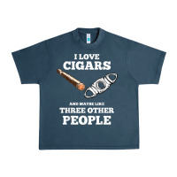 Midnight Navy Funny Cigar Accessories Gift Set Cigar Lover Smokers Party Urban Heavy Tee - minhPixels