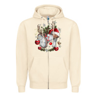 Sandshell Merry Christmas Zipper Hoodie - CowhideDigitalArt