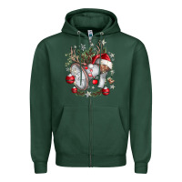 Sports Green Merry Christmas Zipper Hoodie - CowhideDigitalArt
