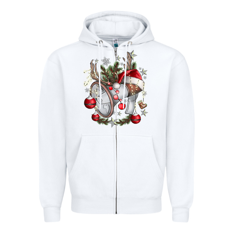 Merry Christmas Zipper Hoodie by CowhideDigitalArt | Teevron