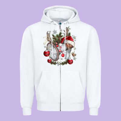 Merry Christmas Zipper Hoodie Designed By Cowhidedigitalart