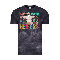 Cloud Black Happy Easter Heifers Easter Day Vintage Tee - HowdyJamesFarm